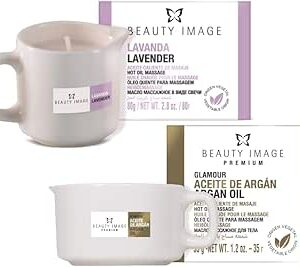 Pack 2 Velas de Masaje BEAUTY IMAGE – Lavanda, Dorado, Hidratante