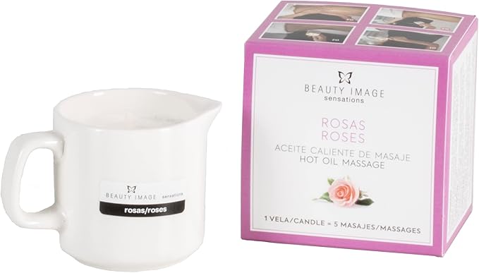 Vela de Masaje BEAUTY IMAGE – Rosas, Aceites Naturales, Grande