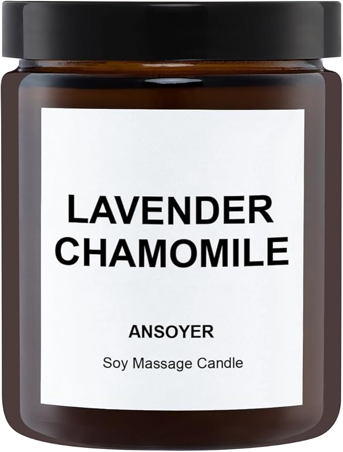 Vela de Masaje ANSOYER – Lavanda y Manzanilla, 200 g, Aromaterapia