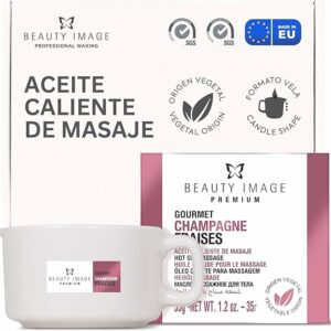 Vela de Masaje BEAUTY IMAGE – Champán y Fresas, Hidratante