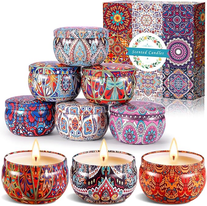 Set 9 Velas Aromáticas Amzeeniu – Cera de Soja, Ideal para Regalo y Aromaterapia